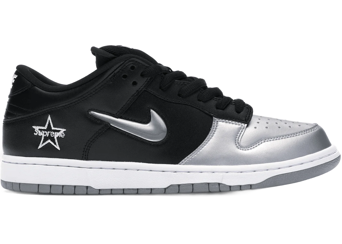 Supreme x Nike Dunk SB Low QS 'Metallic Silver'
