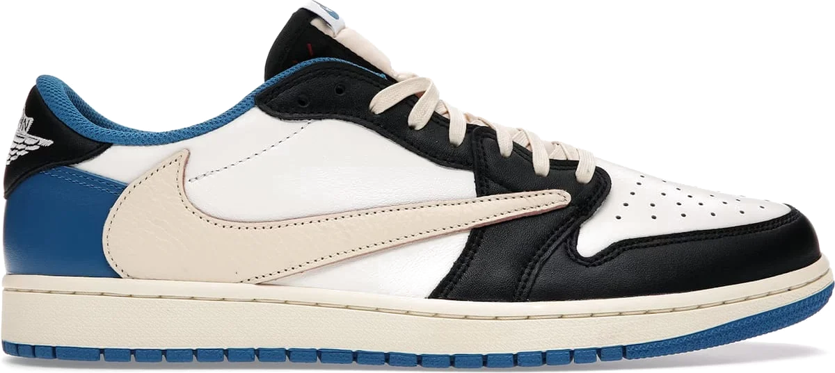 Air Jordan 1 Retro Low OG SP Fragment x Travis Scott Sail Military Blue