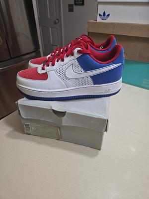 Nike Air Force 1 White Varsity Royal Red "PUERTO RICO" 315122-113 '07
