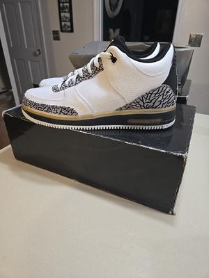 Sz 13 Air Jordan Fusion 3 White Metallic Silver Black Varisty Maize Jordan X AF1