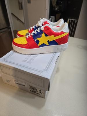 A Bathing Ape Bapesta Low Blue Yellow Red BRAND NEW ONLY PAIR ON APP