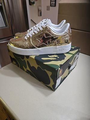 A Bathing Ape Bapesta #5 Gold Monogram 1K80191305 BRAND NEW IN BOX