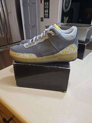 Air Jordan Fusion 3 Flint Grey Varisty Maize Silver Jordan X AF1 RARE!