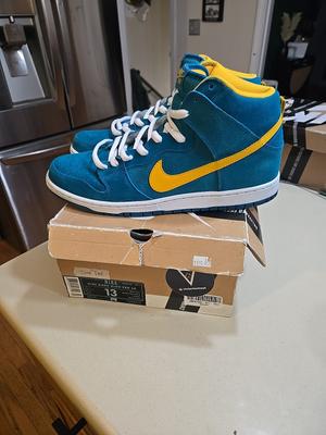 Nike Dunk Pro SB High Tropical Teal 🌴💙💛 VERY CLEAN CONDITION 💛💙🌴