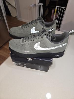 Nike Air Force 1 '07 LV8 Reflective Swoosh - Cargo Khaki VERY RARE NIB!