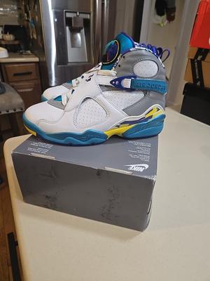 Air Jordan 8 Retro White Aqua W Original Box Missing Lid