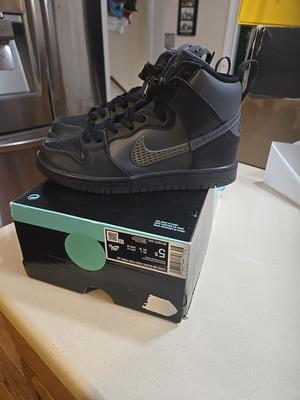 Size 5.5 Nike Forty Percent Against Rights x Dunk SB High Black With Box No Lid